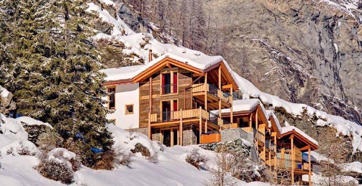 Chalet de luxe à Zermatt avec vue imprenable et jacuzzi